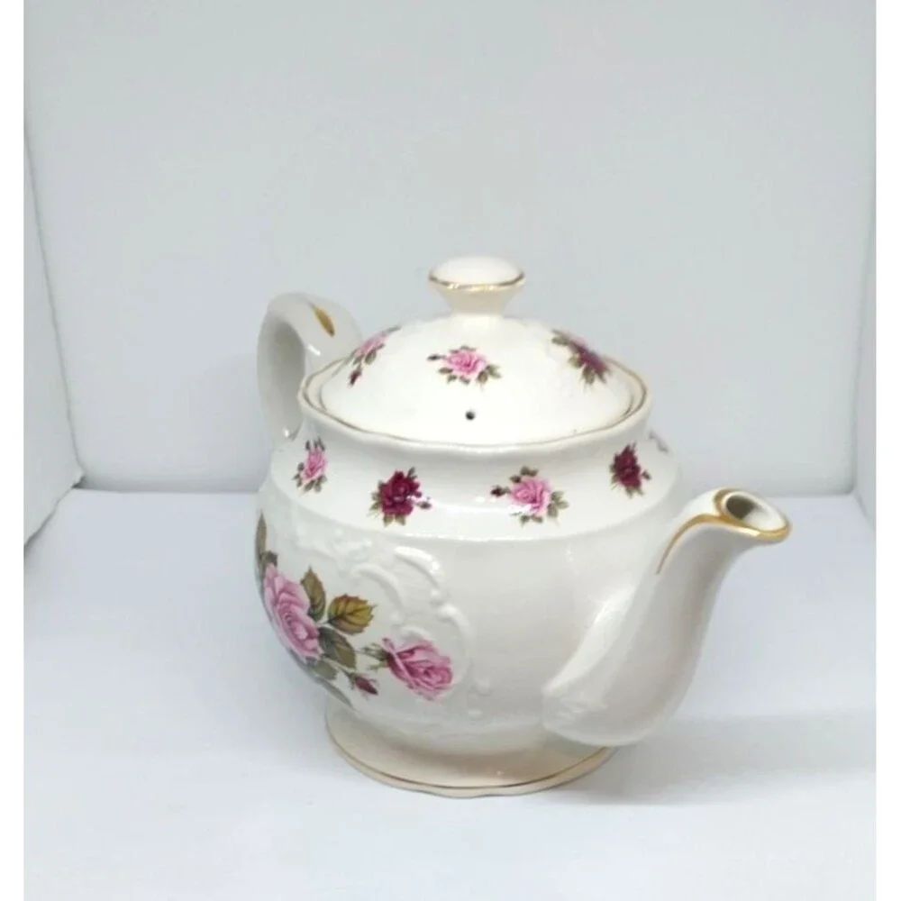 Vintage Crown Dorset Teapot Roses Staffordshire Fine Ceramics England